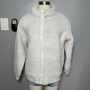 Vintage X America Blues womens Cheerful Faux Fur Bomber Jacket 1X Full Zip